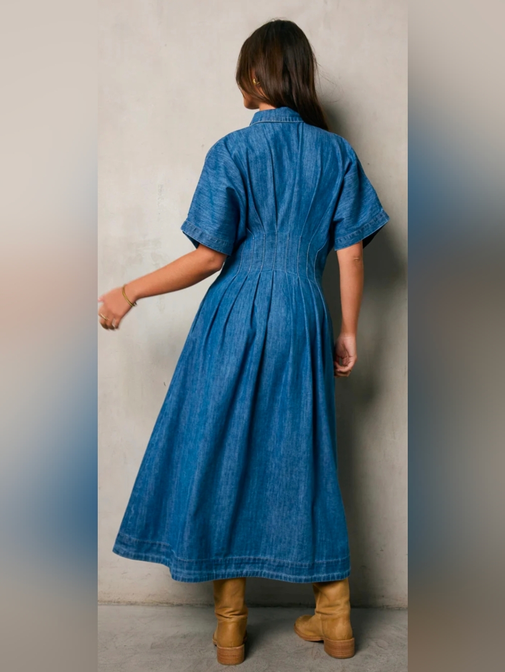 Bohme Kolby Denim Button Front Maxi Dress - Picture 3 of 5